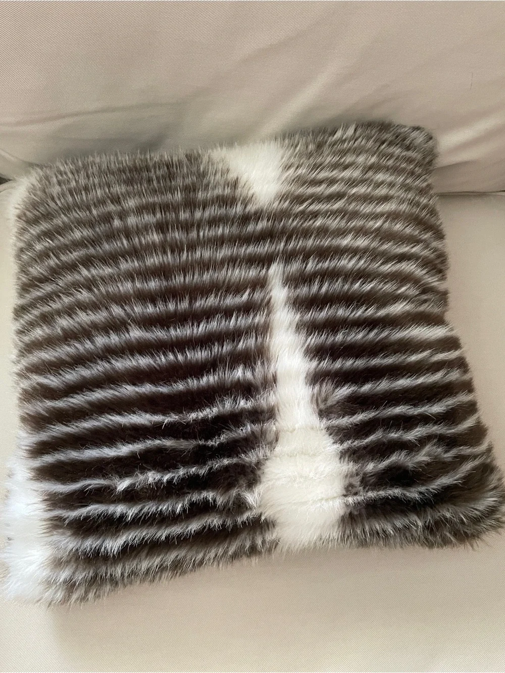 NWOT West elm Faux Fur Decorative Pillow Cover only 18” x18”